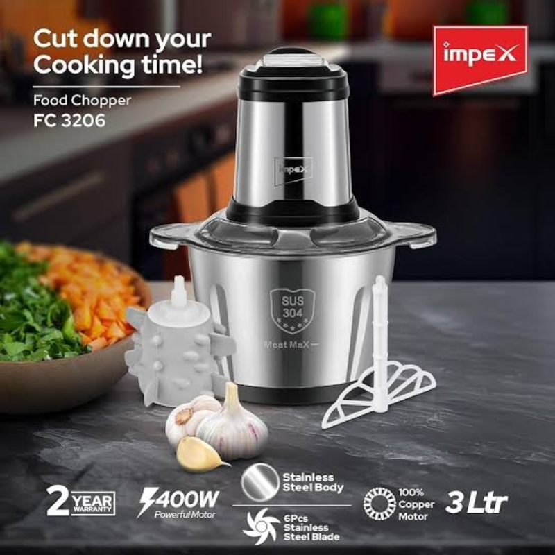 3 Litres Food Chopper (Minimum Order Quantity 1 Carton/22 PCs)