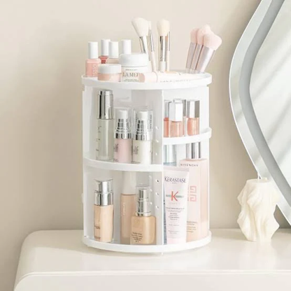 360 Rotating Makeup Organizer White (Minimum Order Quantity 1 Carton/24 PCs)